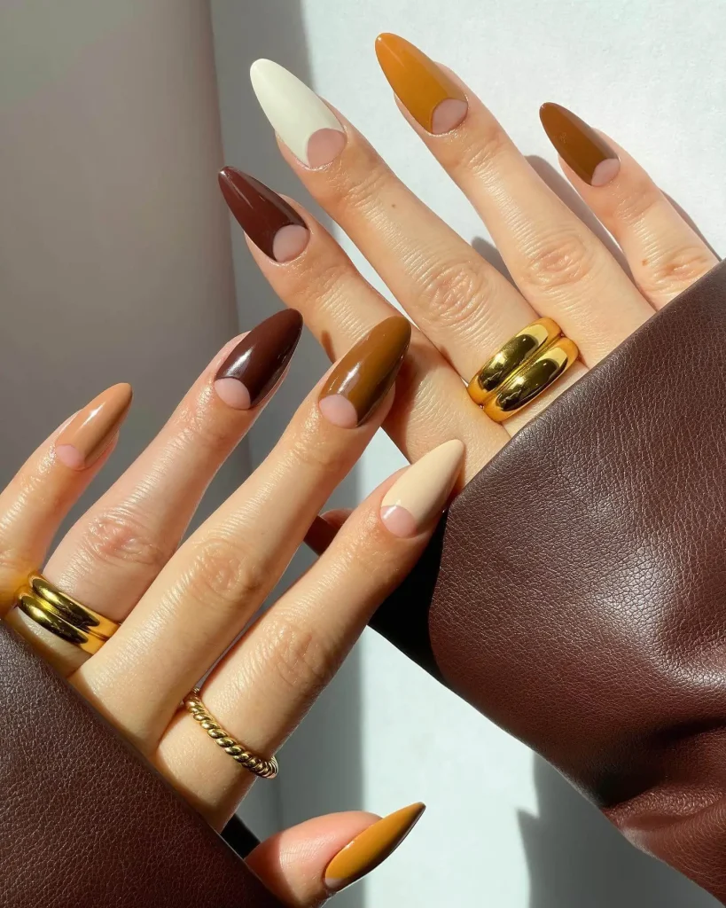 Chocolate to Caramel Nail design