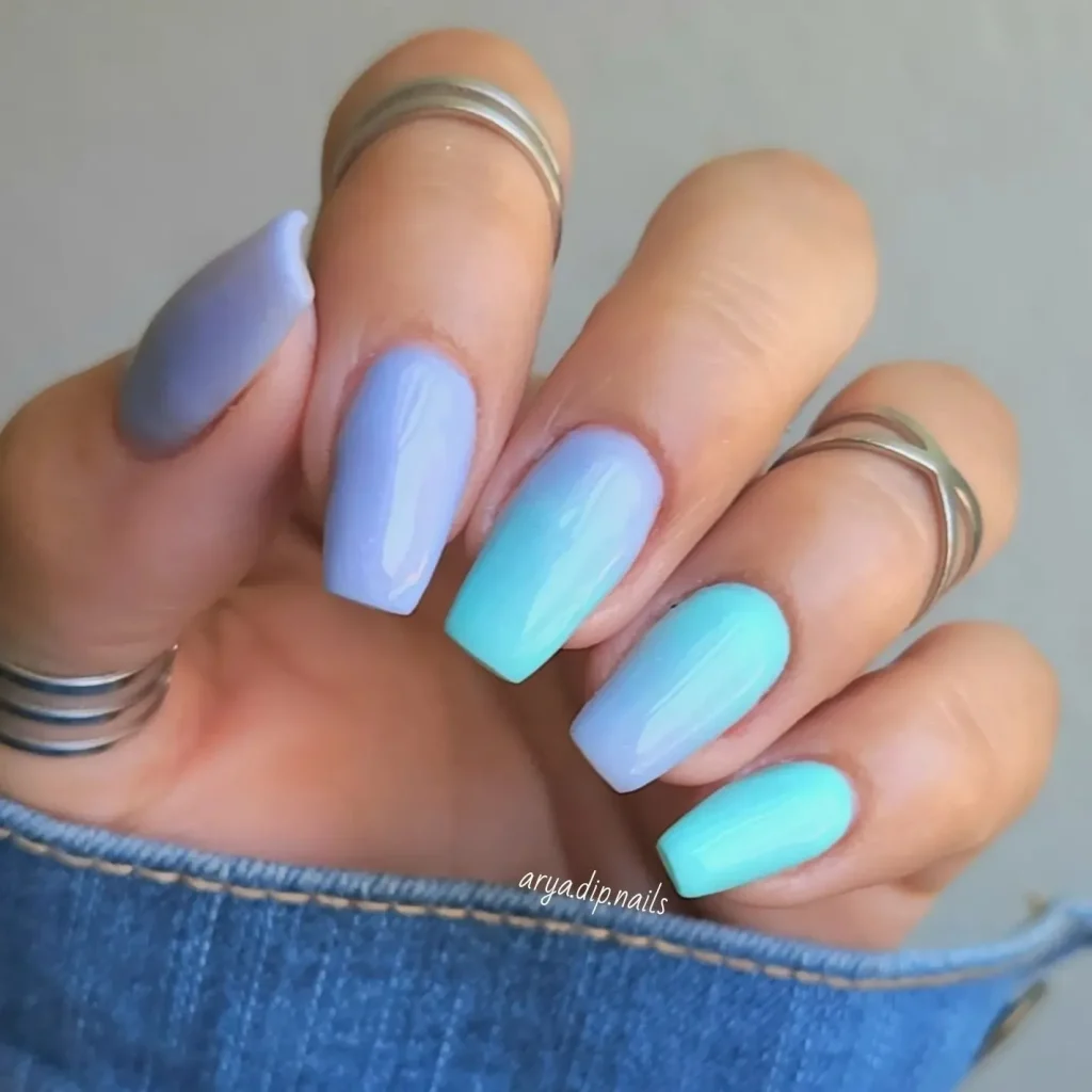 Seafoam Green Gradient nails