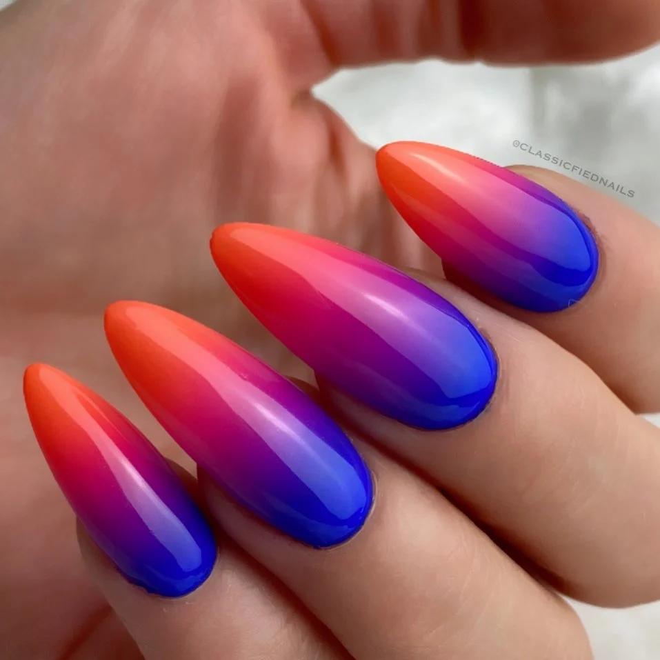 sunset nail design