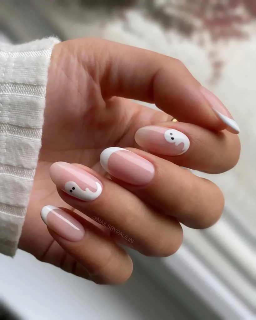 White Ghosts Nail Art