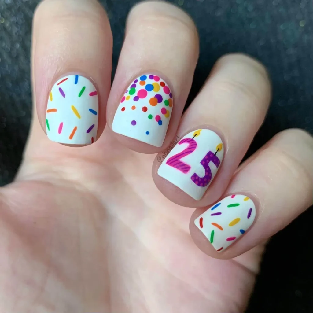 colorful confetti and sprinkles nails