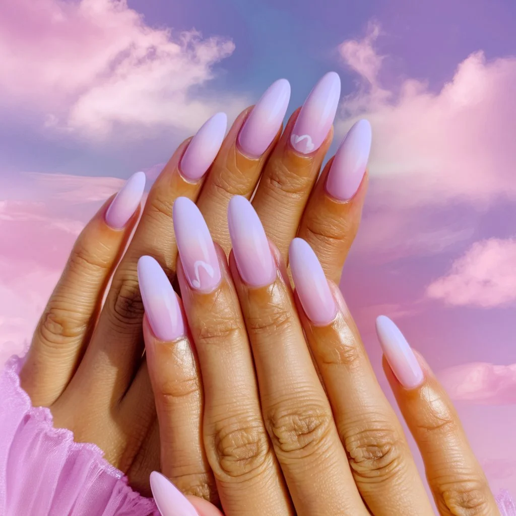 lavender to lilac ombré nails design