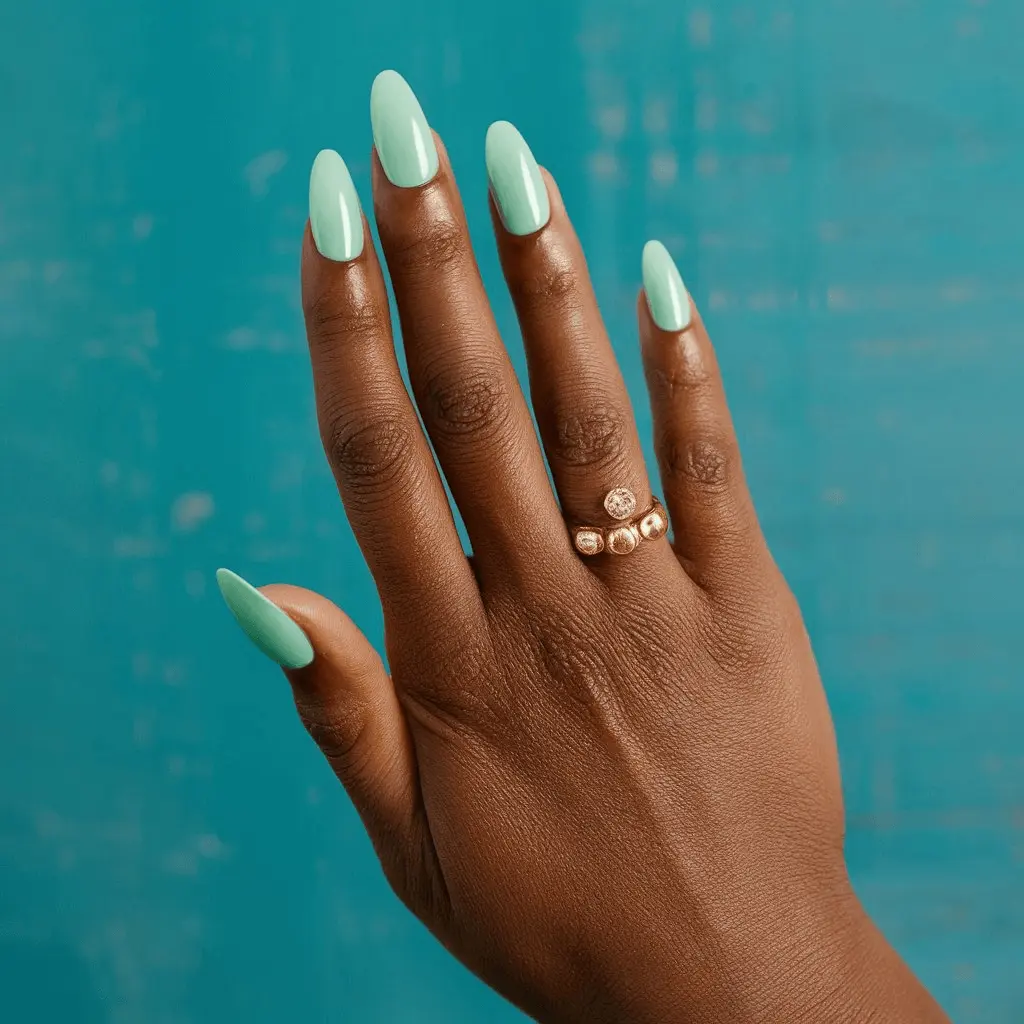 mint green nail art