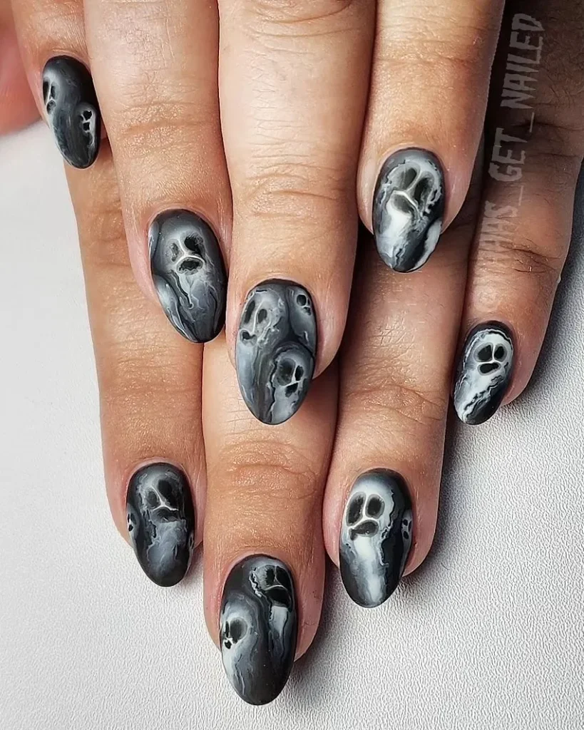 spooky ghost nail