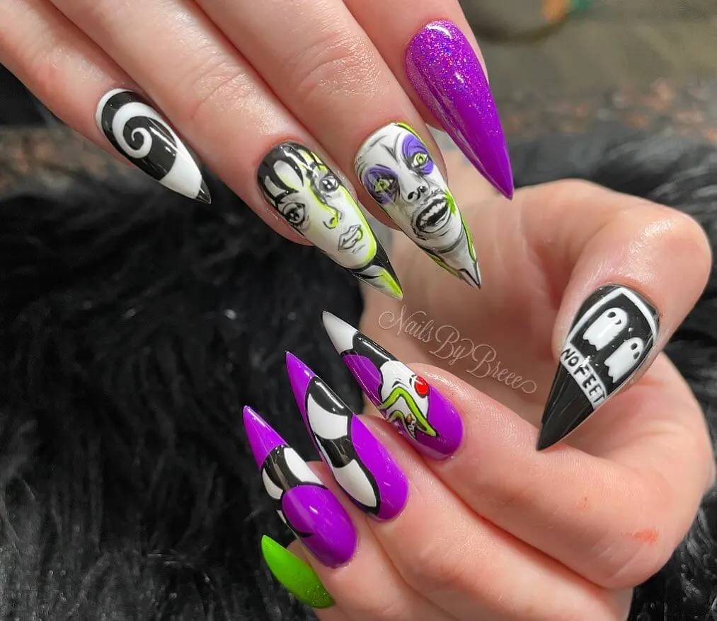 Beetlejuice Nails Design