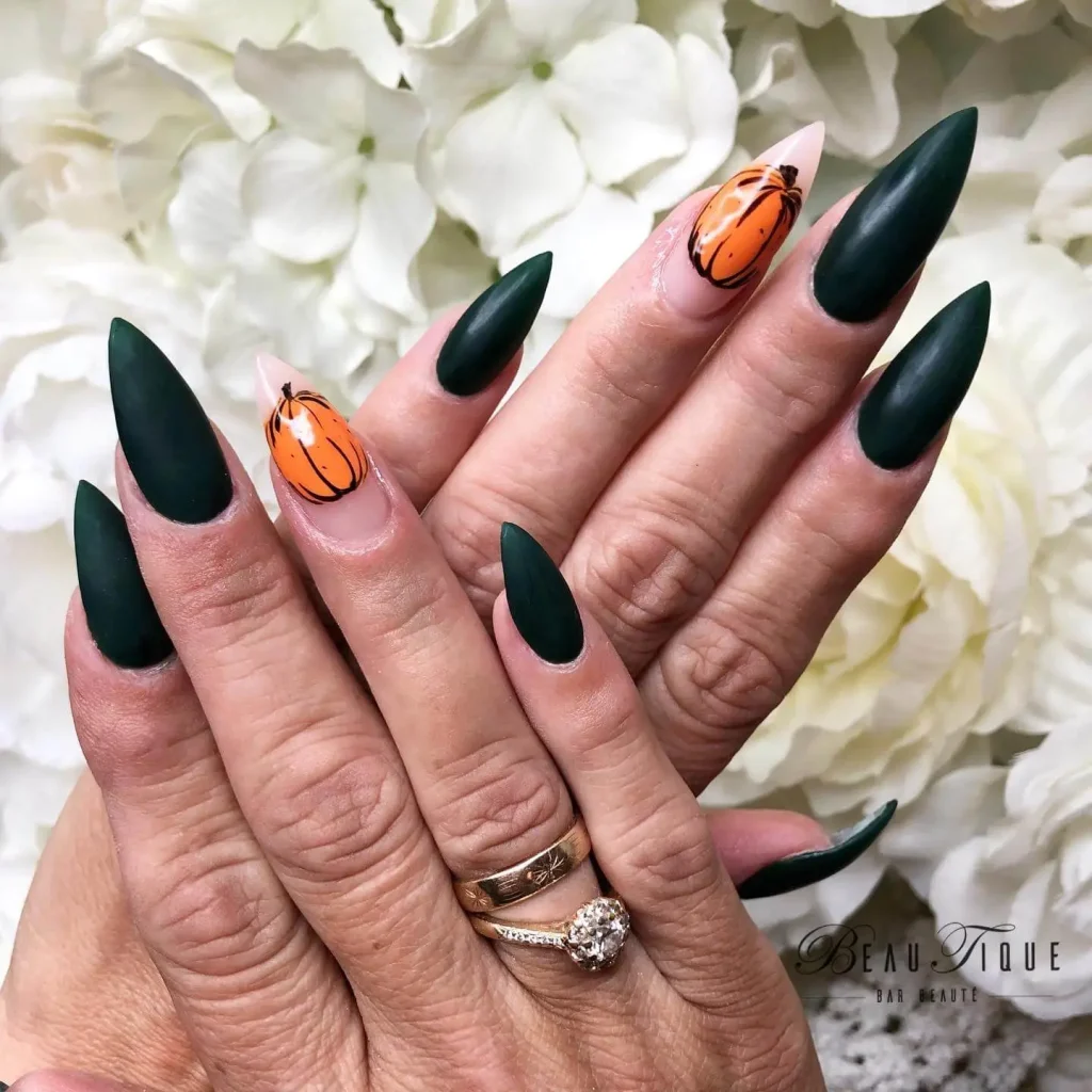 Halloween Matte Black Nails