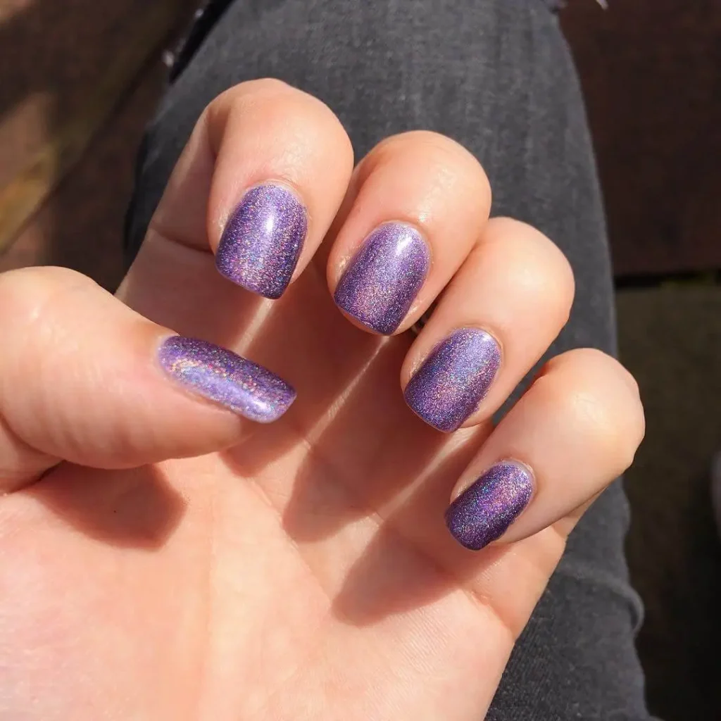 Holographic Gel Shine Nails