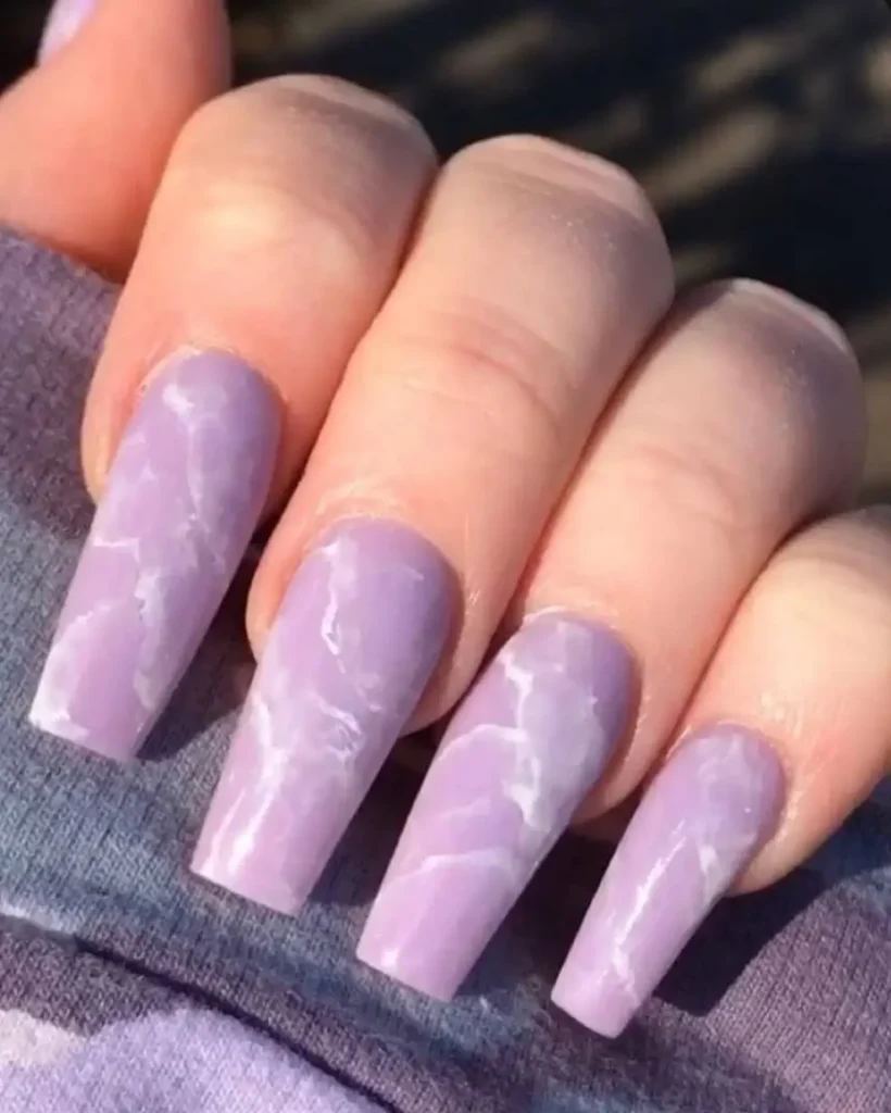 Purple nails manicure