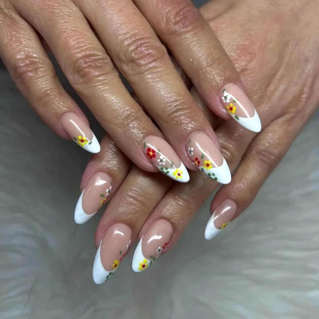 vintage nude mother day nails