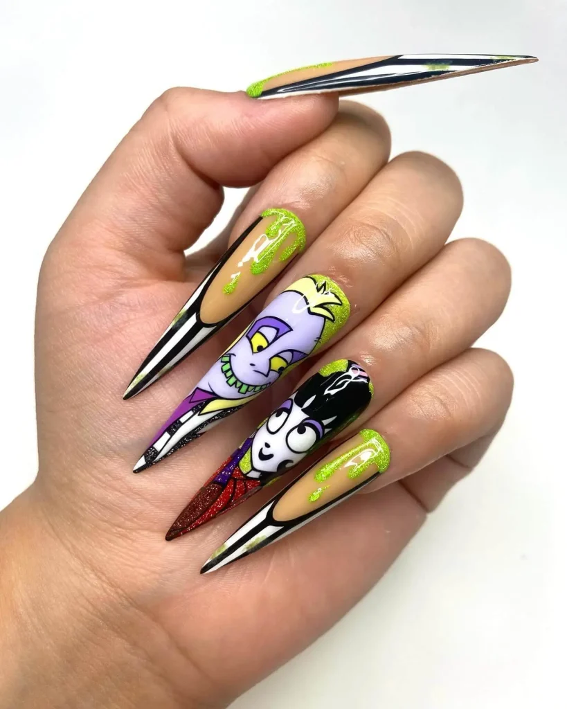 beetlejuice stiletto nails