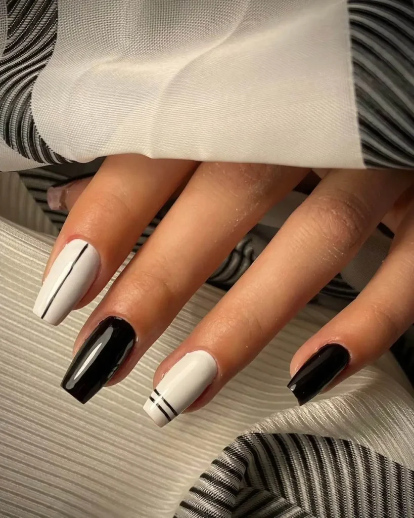 black and white nail art designs