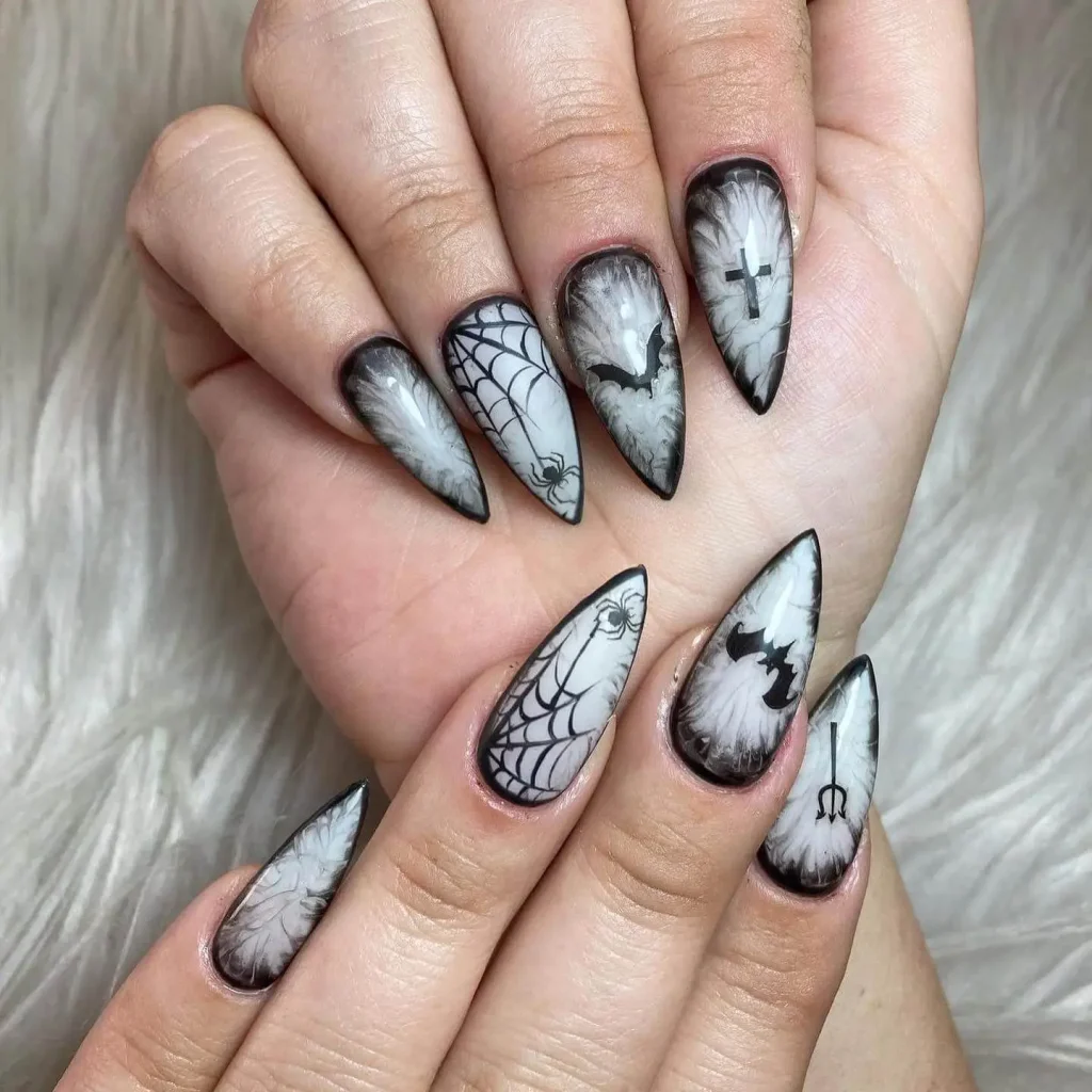 black Halloween Nails Ideas