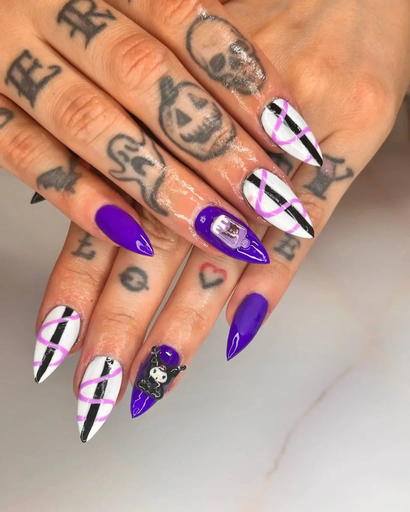 electric purple nail designs