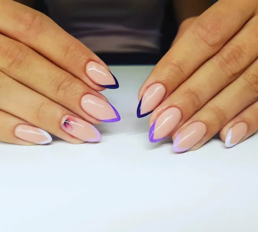 purple french manicure