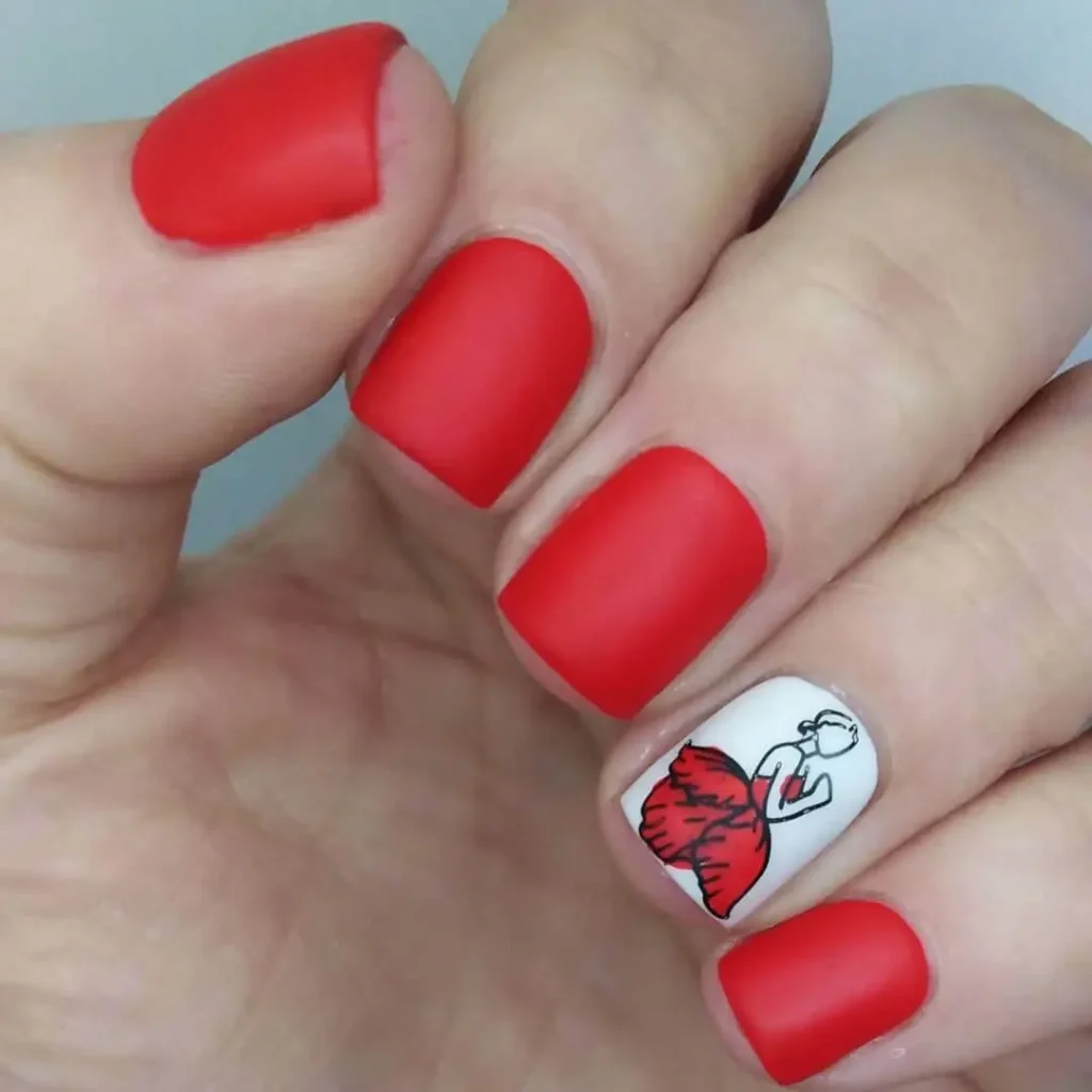 red mother day nail