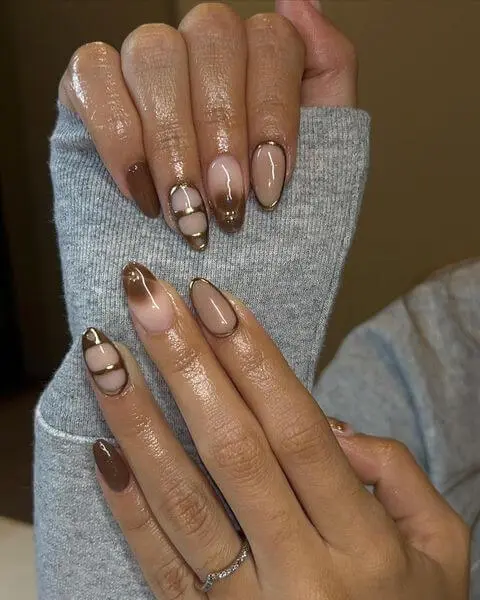 Brown Almond Nail Designs