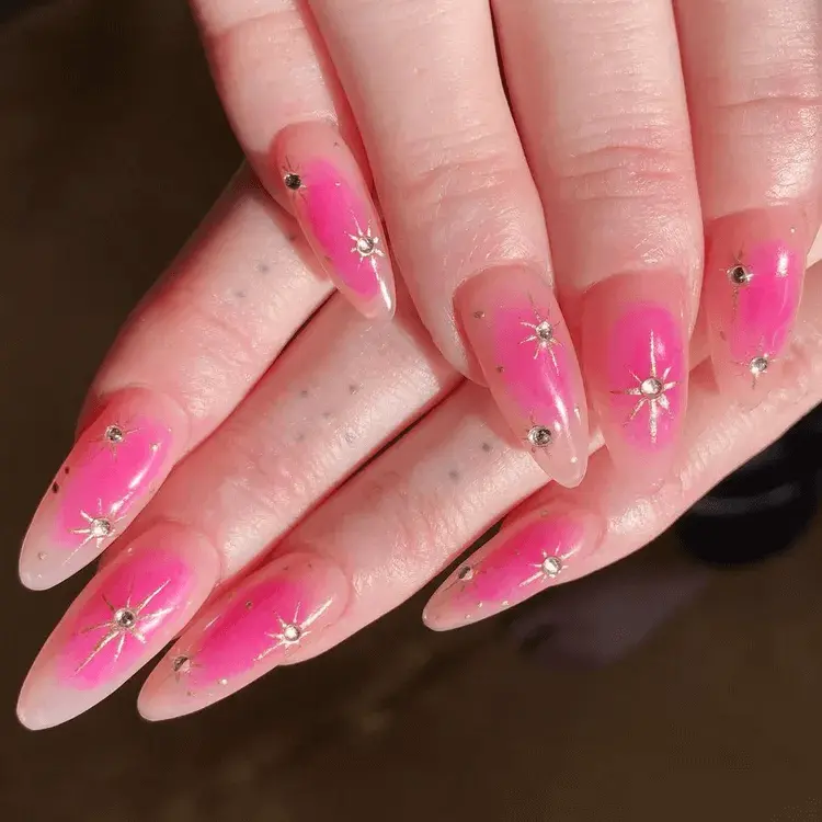 Chrome Stars Nails