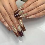 long matte brown nail designs