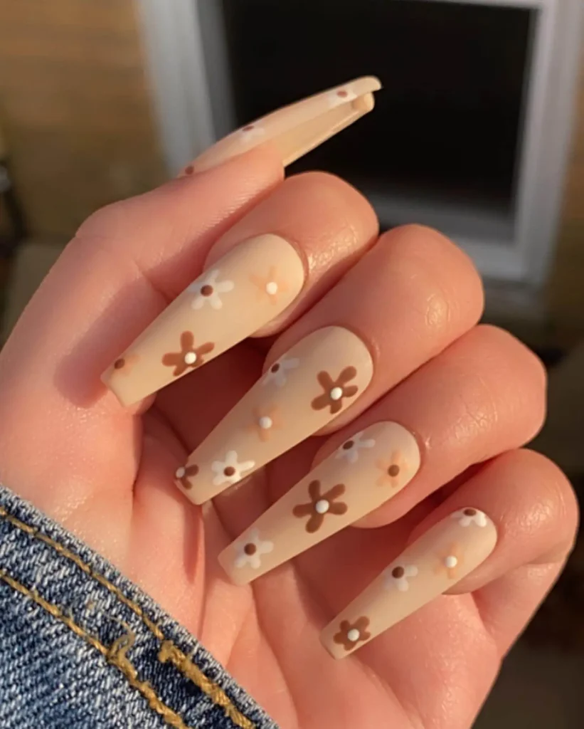 brown press on nails