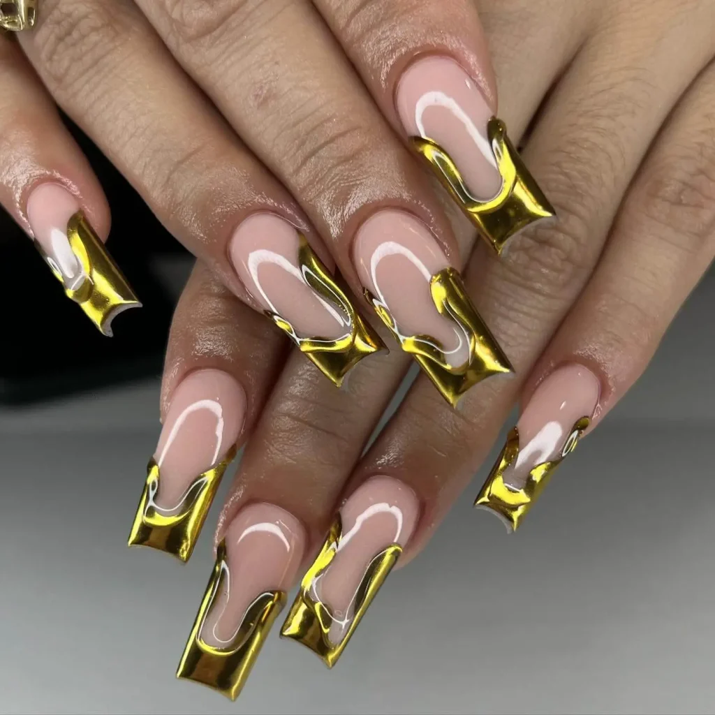 Gold Chrome Nails