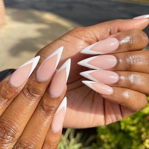 V-Shaped French nails